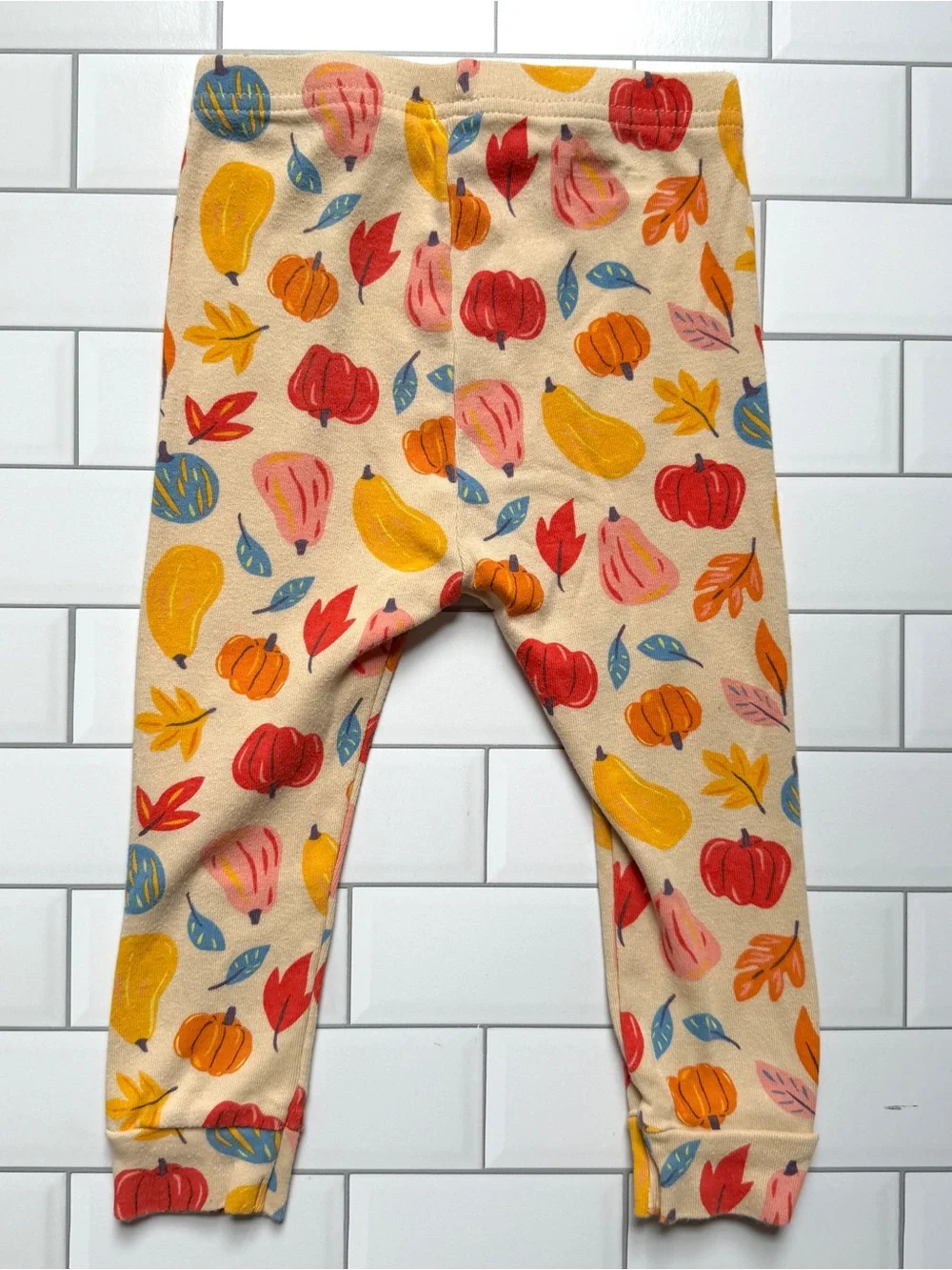 18-24M🍂 GAP Organic Cotton Long Sleeve Pajamas Set Fall Harvest Leaves & Pumpkin